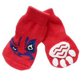 4 Pcs Cute Puppy Cat Socks Knitted Pet Socks Dog Paw Protection Poodle Teddy Socks, Red Chinese Opera Face 4 Pcs Cute Puppy Cat Socks Knitted Pet Socks Dog Paw Protection Poodle Teddy Socks, Red Chinese Opera Face